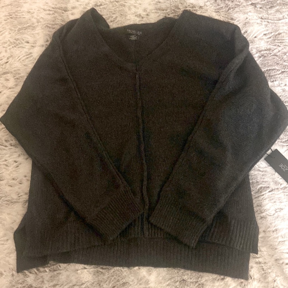 NWT SUPER SOFT dark gray V Neck sweater